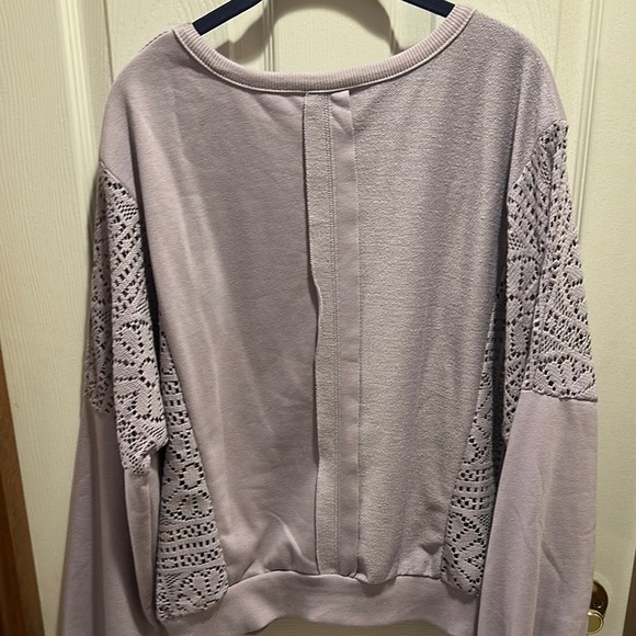Lavender Knit Sweater with Lace Details - Picture 6 of 7